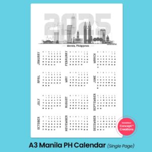 Manila 1-Page Calendar